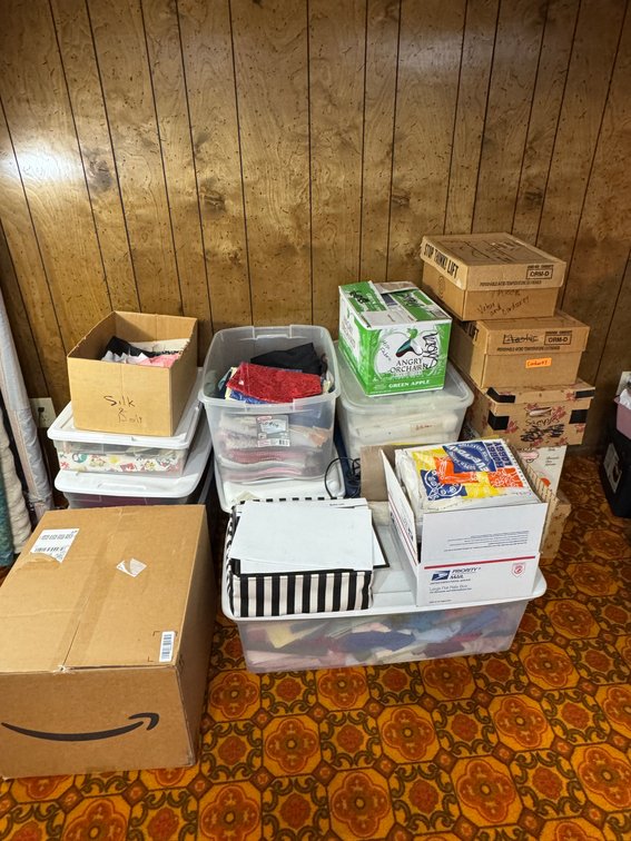 Large Lot of assorted fabric and Material
