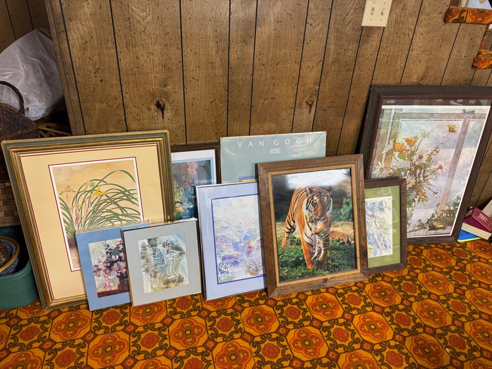 Large lot of pictures and frames