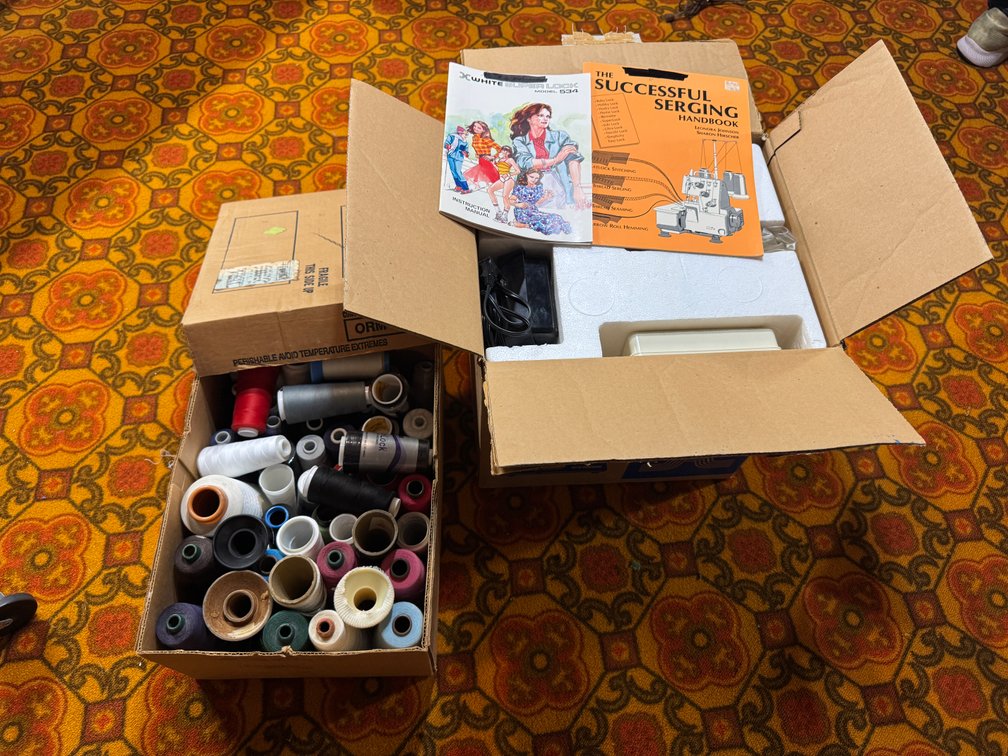 Super Lock Sewing machine and thread spools