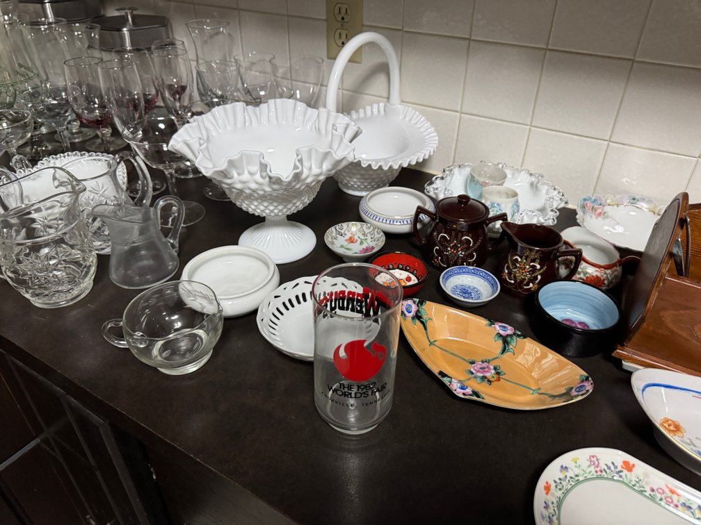 Contents of Counter, Glassware, dishes, wine glasses photo 2