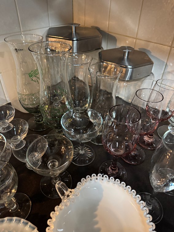 Contents of Counter, Glassware, dishes, wine glasses photo 5