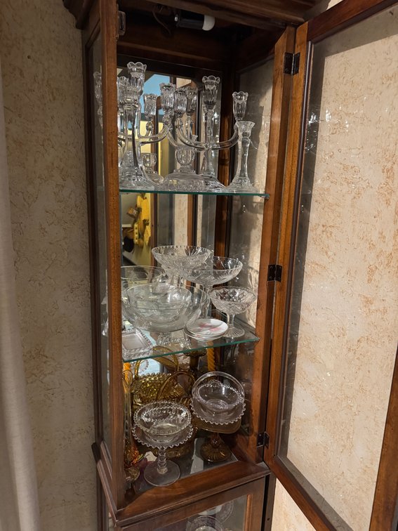 Curio Cabinet and contents, quality glassware photo 2