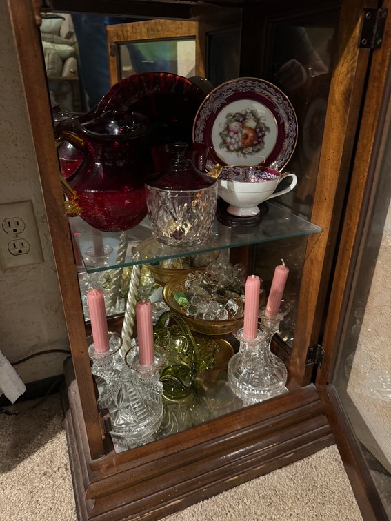 Curio Cabinet and contents, quality glassware photo 3