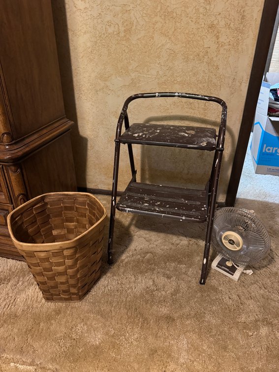 Step Stool, Fan, Basket