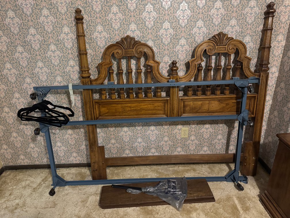 Bed Frame with wooden head board