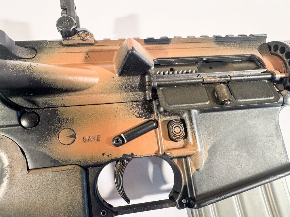 5.56 Nato Rifle with Peep Sight Folding Adjustable Stock photo 10