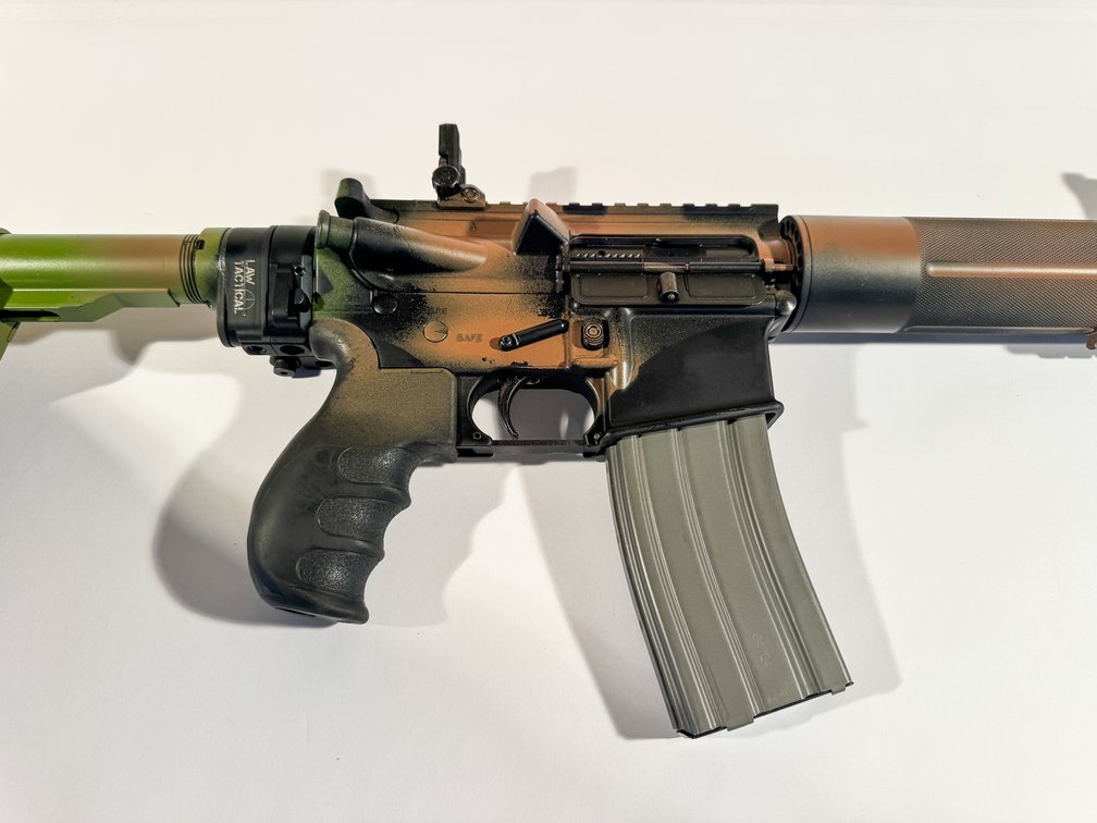 5.56 Nato Rifle with Peep Sight Folding Adjustable Stock photo 8