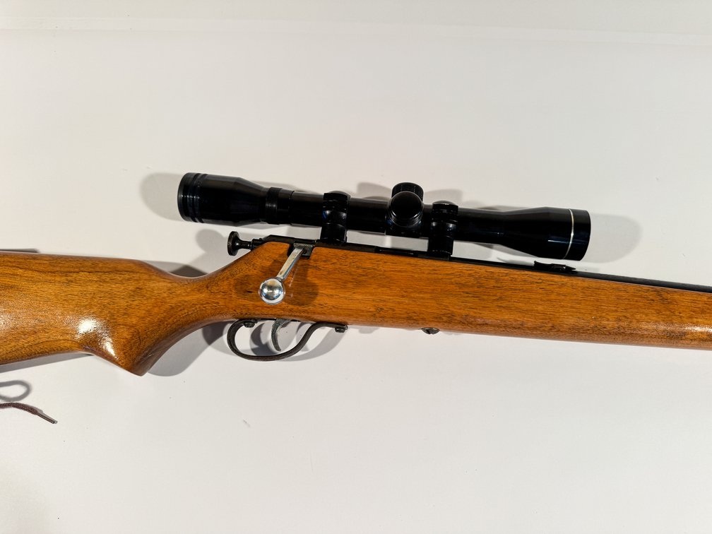 Sears Roebuck JC Higgins Model 41 22 S/L/LR Bolt Action Rifle SN 10319770 with Tasco 4x-32 Scope photo 2