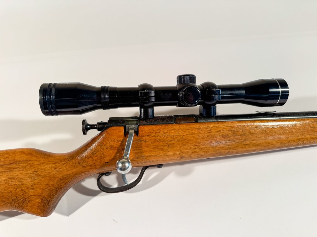 Sears Roebuck JC Higgins Model 41 22 S/L/LR Bolt Action Rifle SN 10319770 with Tasco 4x-32 Scope photo 4