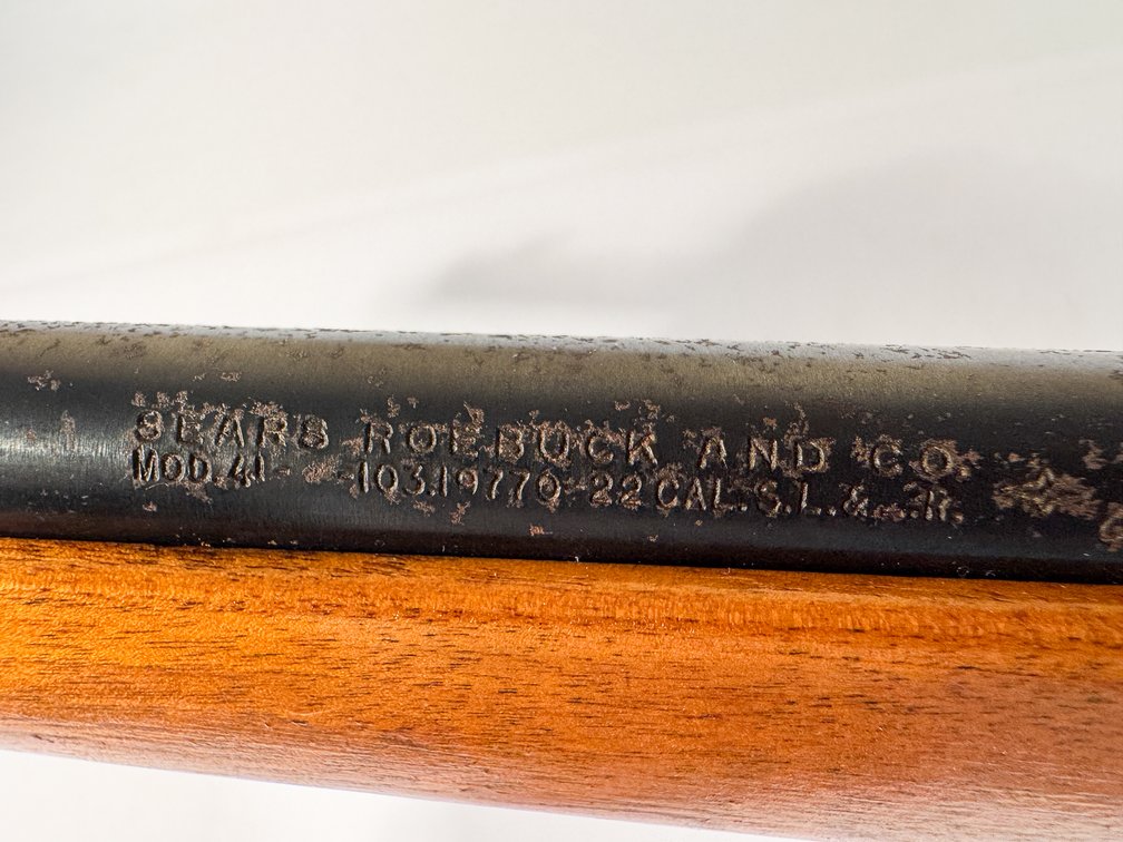 Sears Roebuck JC Higgins Model 41 22 S/L/LR Bolt Action Rifle SN 10319770 with Tasco 4x-32 Scope photo 12