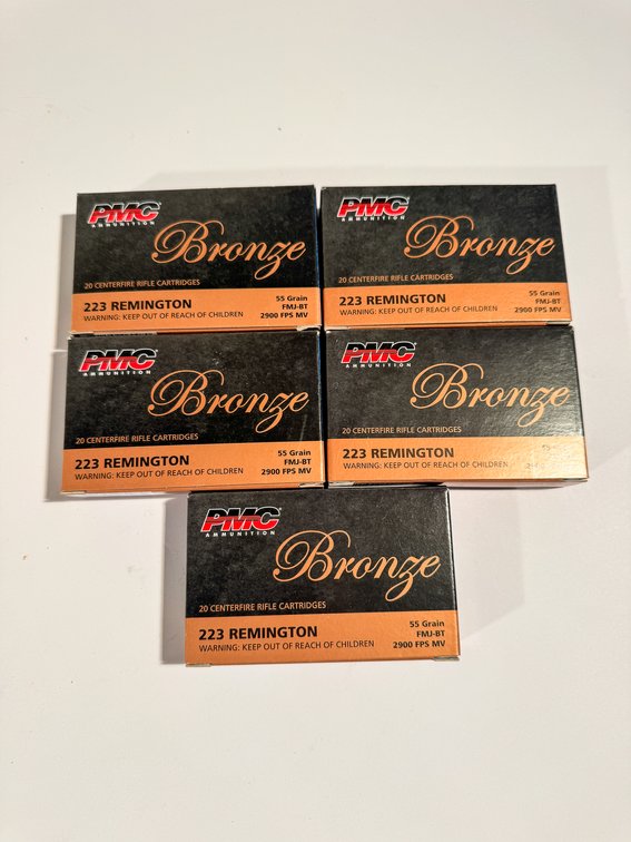100 Rounds PMC Bronze 223 Rem