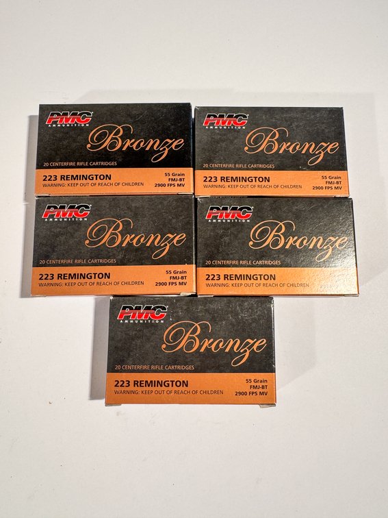 100 Rounds PMC Bronze 223 Rem