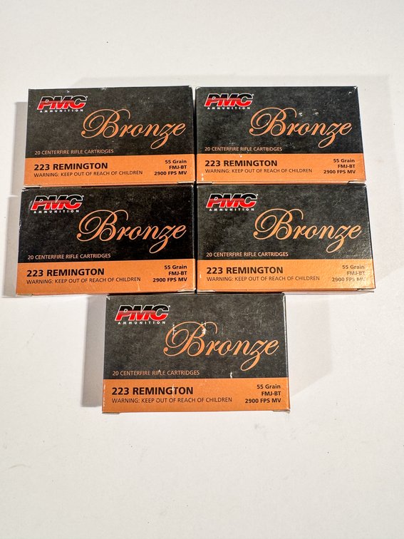 100 Rounds PMC Bronze 223 Rem