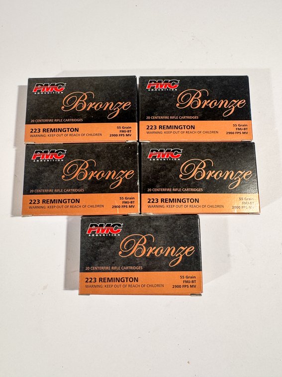 100 Rounds PMC Bronze 223 Rem