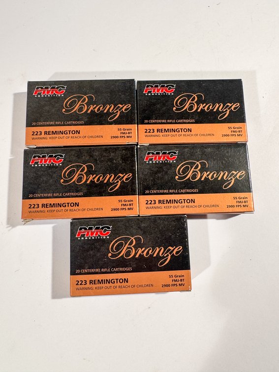 100 Rounds PMC Bronze 223 Rem