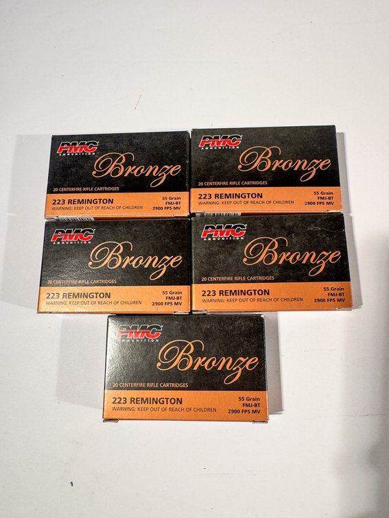100 Rounds PMC Bronze 223 Rem