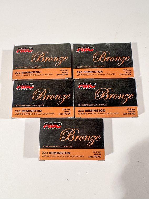 100 Rounds PMC Bronze 223 Rem