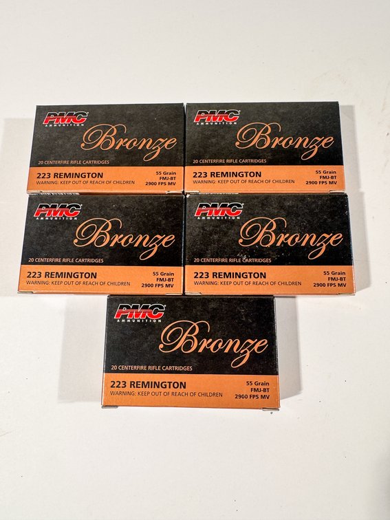 100 Rounds PMC Bronze 223 Rem