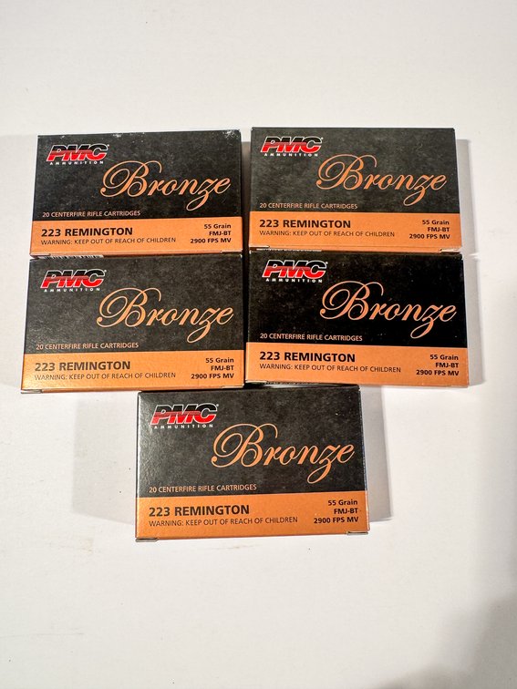 100 Rounds PMC Bronze 223 Rem
