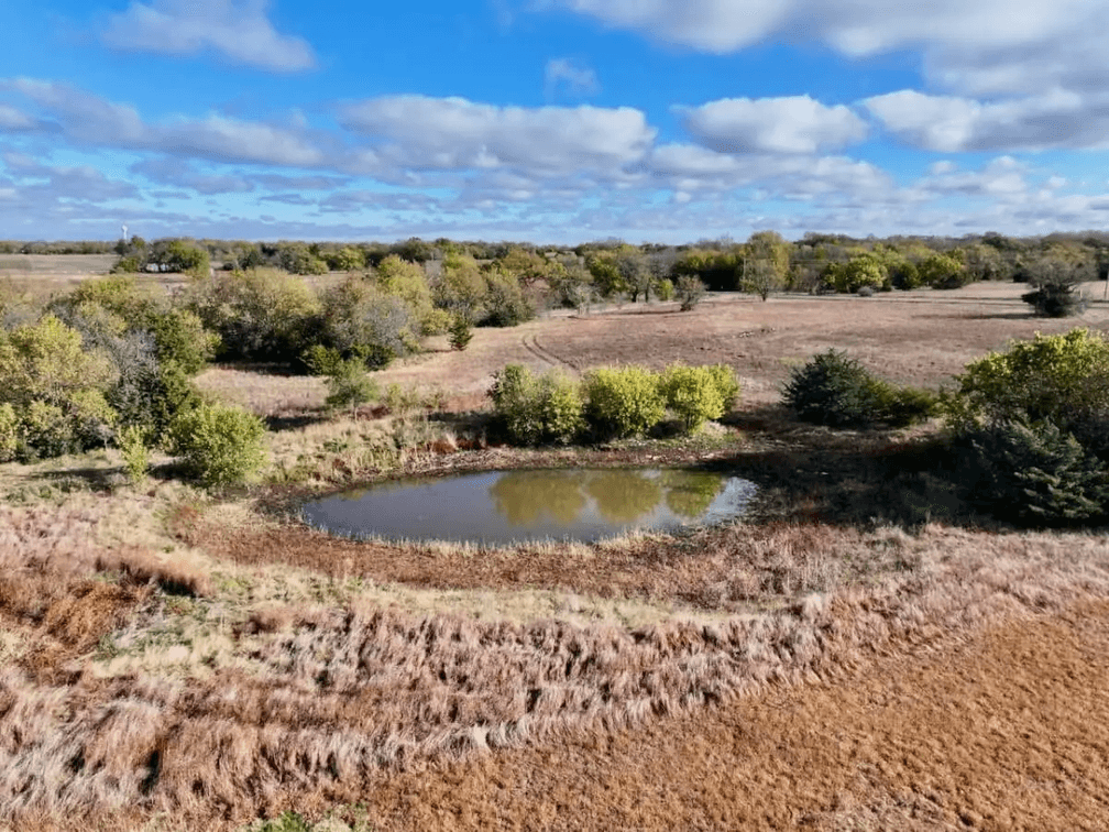 7.4 Acres Between El Dorado & Leon, Kansas on Bluestem Rd – Pond, Trees, Pasture, Blacktop Frontage photo 3