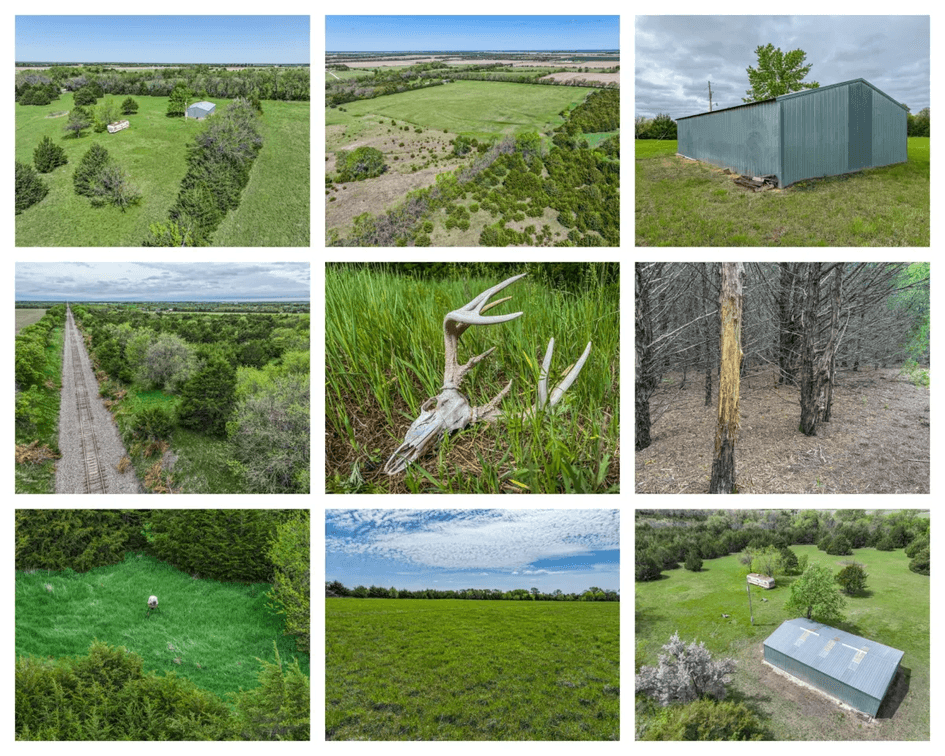 7802 S Harvest Hill Rd., Whitewater, KS – 39 Acres Pasture, Trees & Barn photo 1