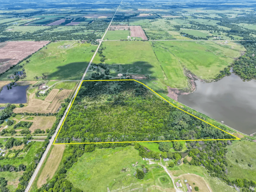 37.5 Acres Butler County, Kansas Land For Sale: Creek, Trees & Blacktop Frontage photo 1