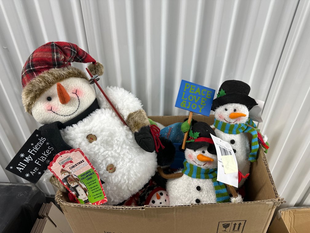 Snowman and Stuffed Animals