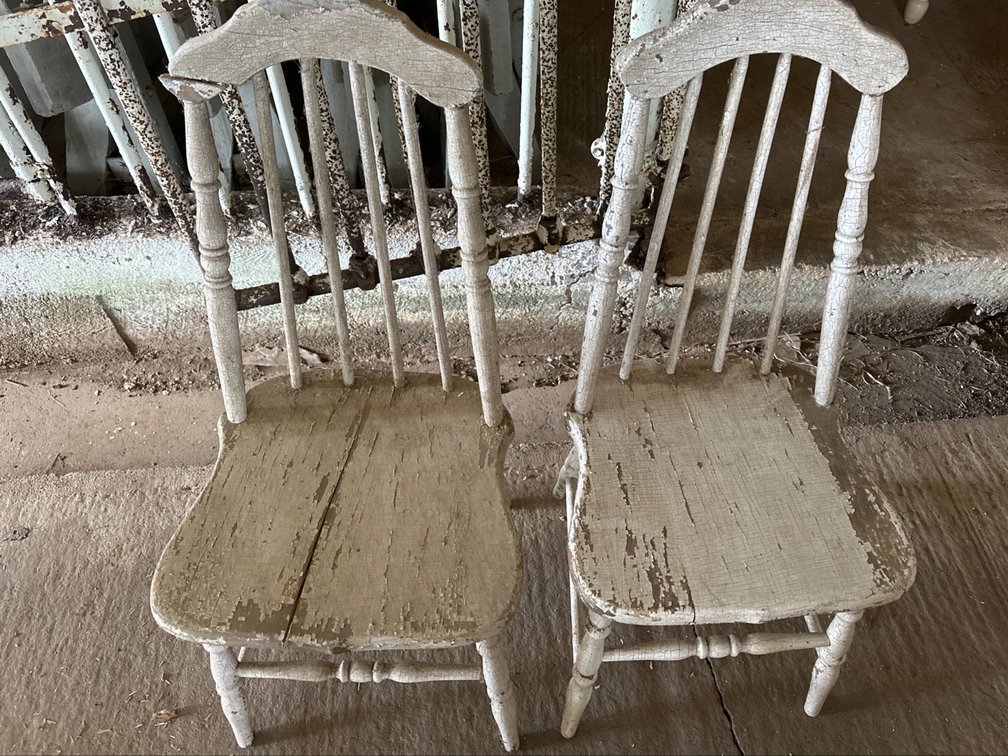 (2) Old Wood Chairs
