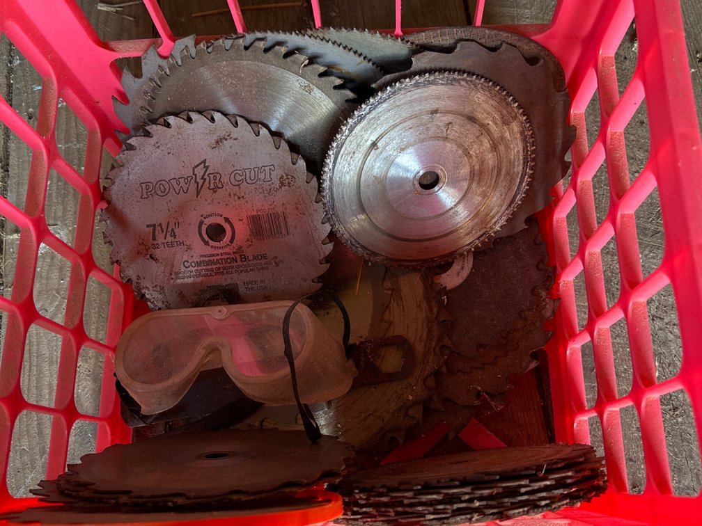 Crate with Saw Blades