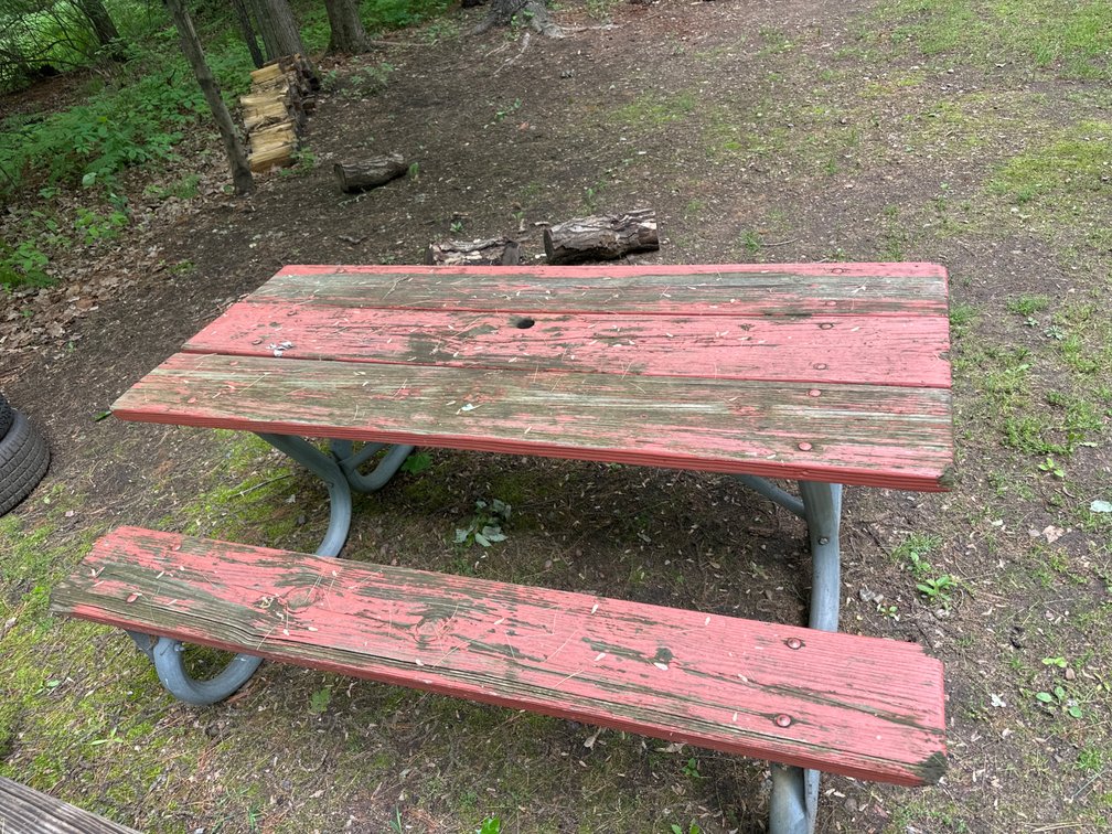 6’ Wood Picnic Table with Heavy Base