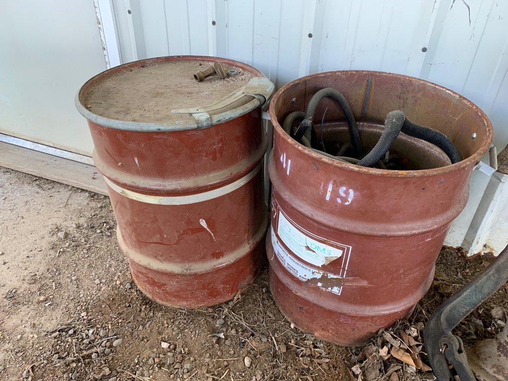 2 Metal Barrels