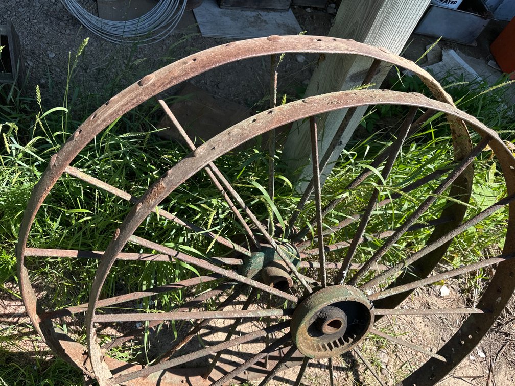 2 Metal Wagon Wheels