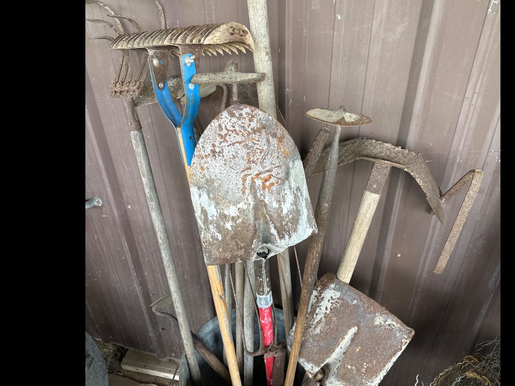 Pail with Shovels, Lawn and Garden Tools