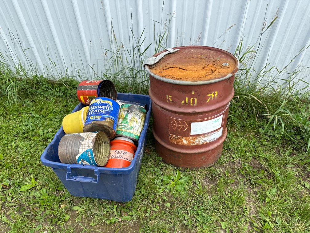 Barrel and Metal Cans