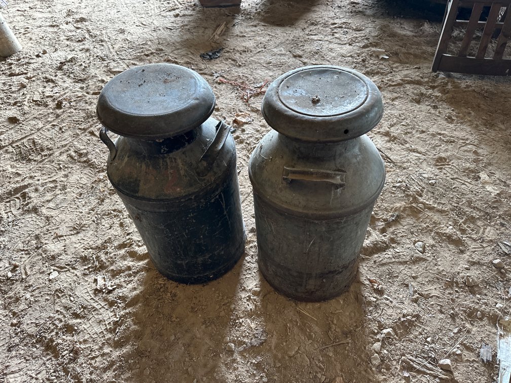 2 Milk Cans, with Covers