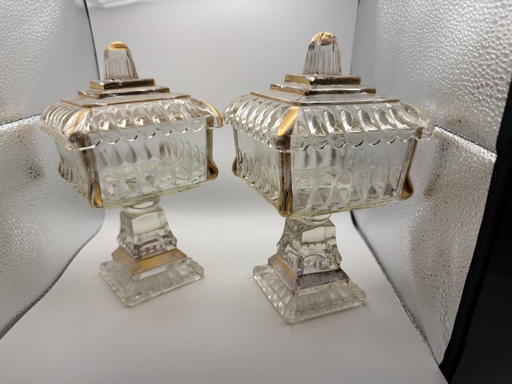 Jeanette Glass Candy Dishes-Pair