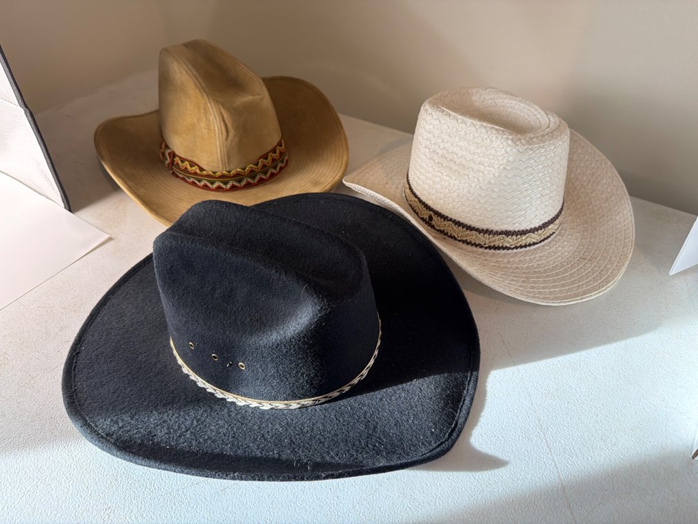 (3) Large Cowboy Hats