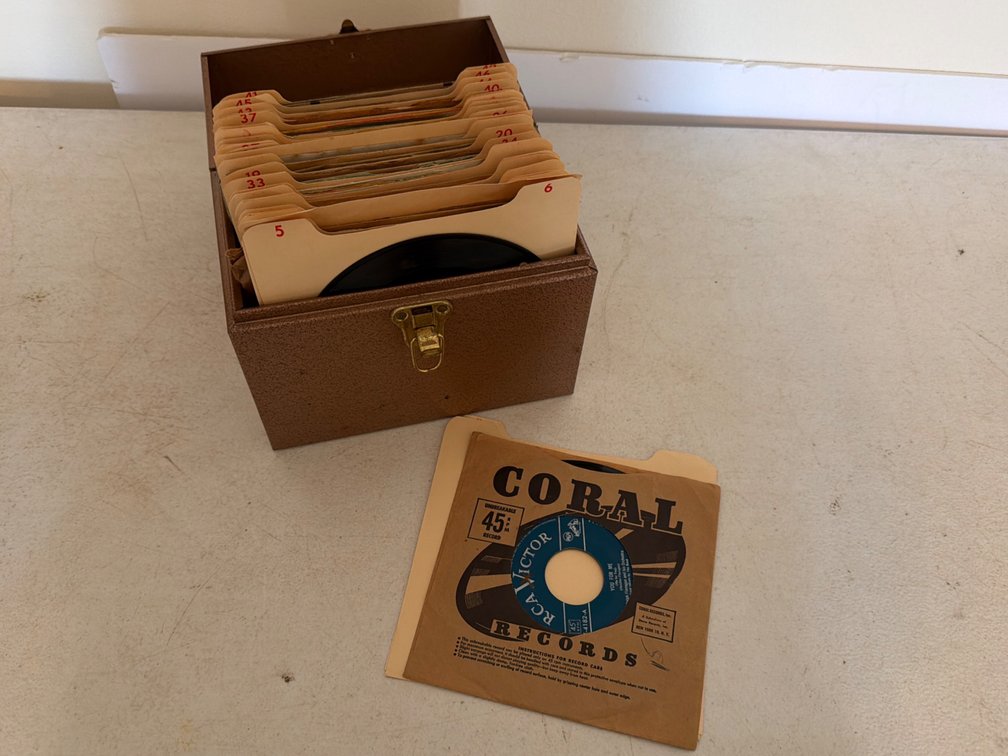 Box snd Small Metal File with 45’s