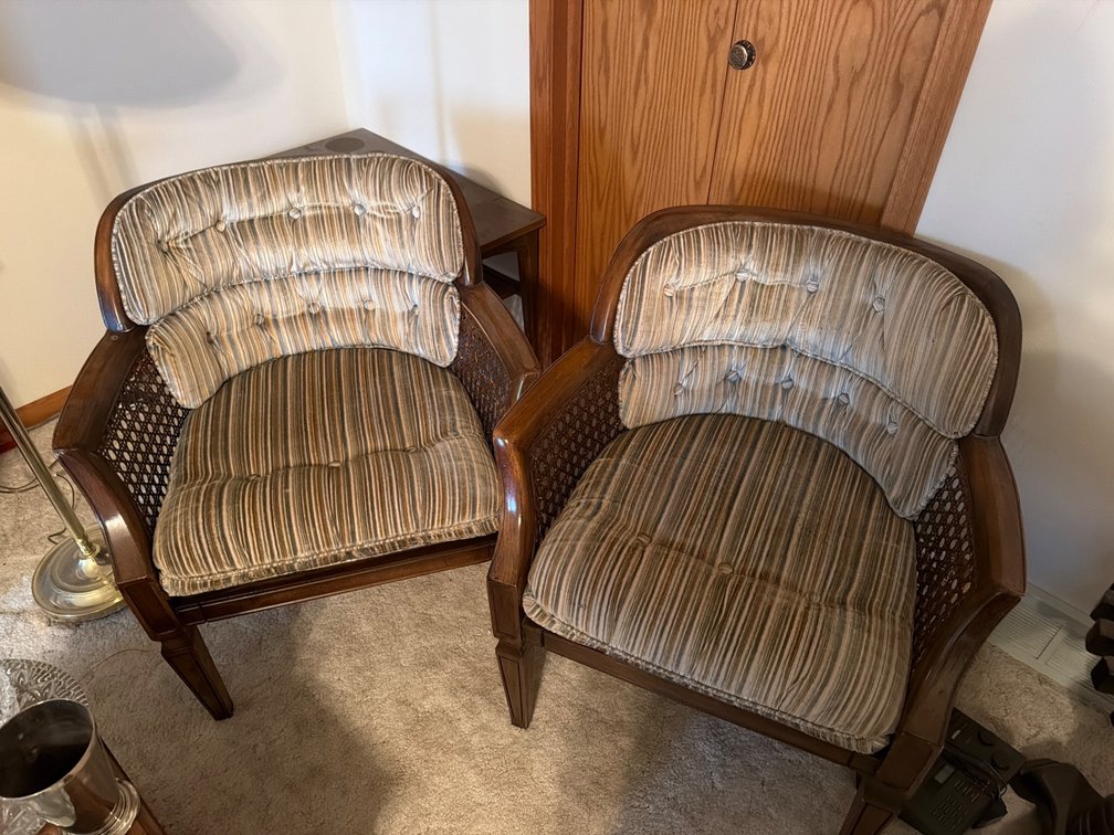 Pair Of Vintage Wicker Side Chair