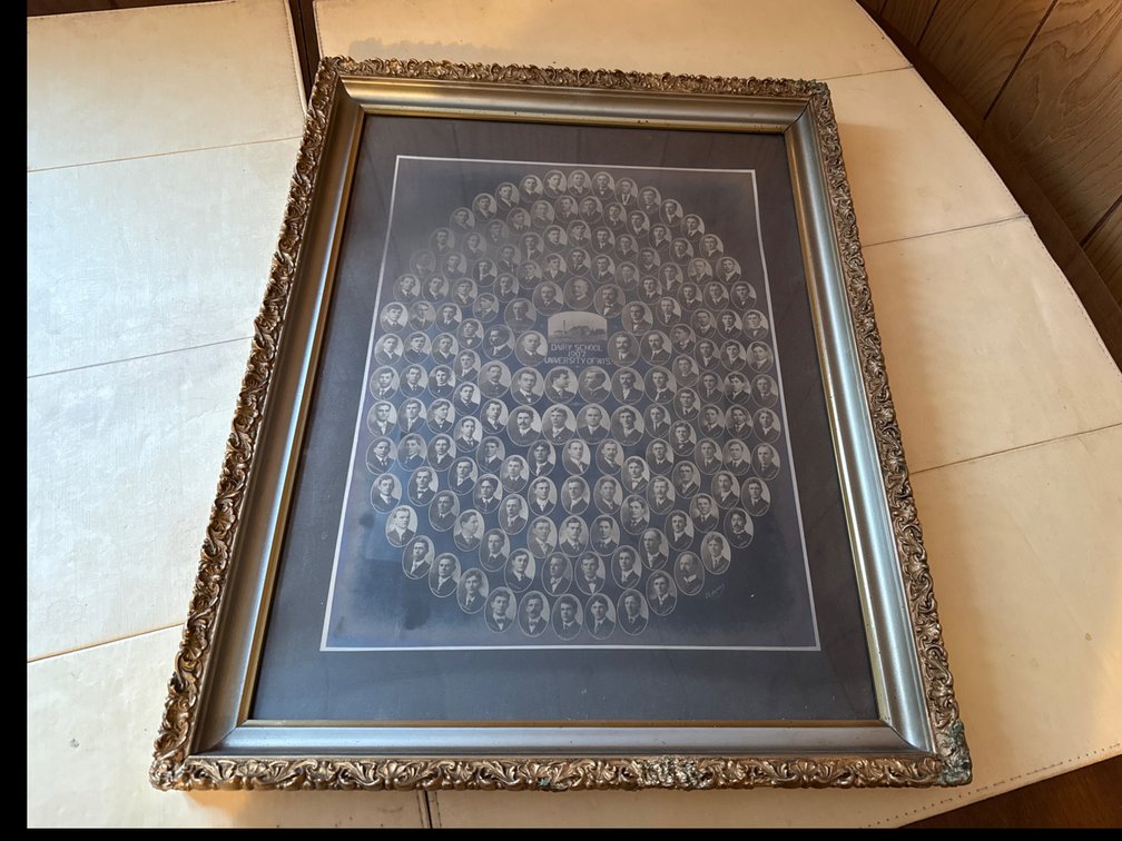 Vintage Framed Dairy School Of 1907 Picture 27”x21”