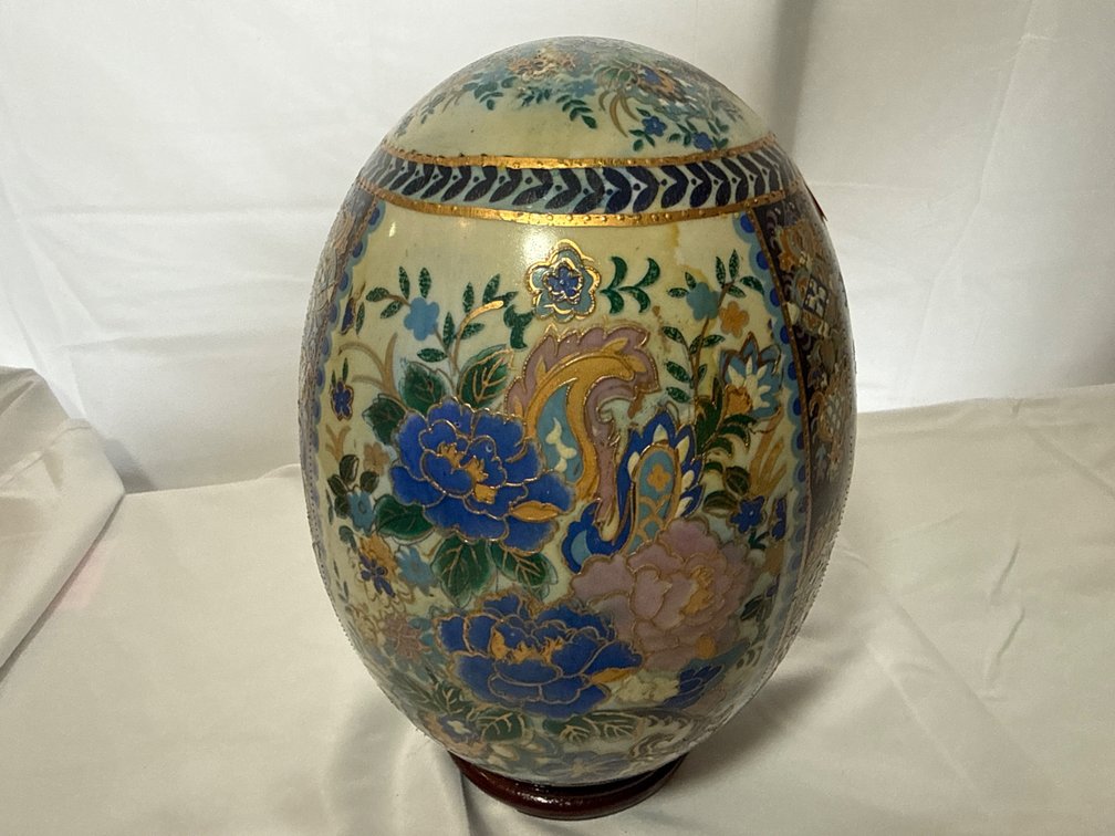 Satsuma Porcelain Egg 9” Tall