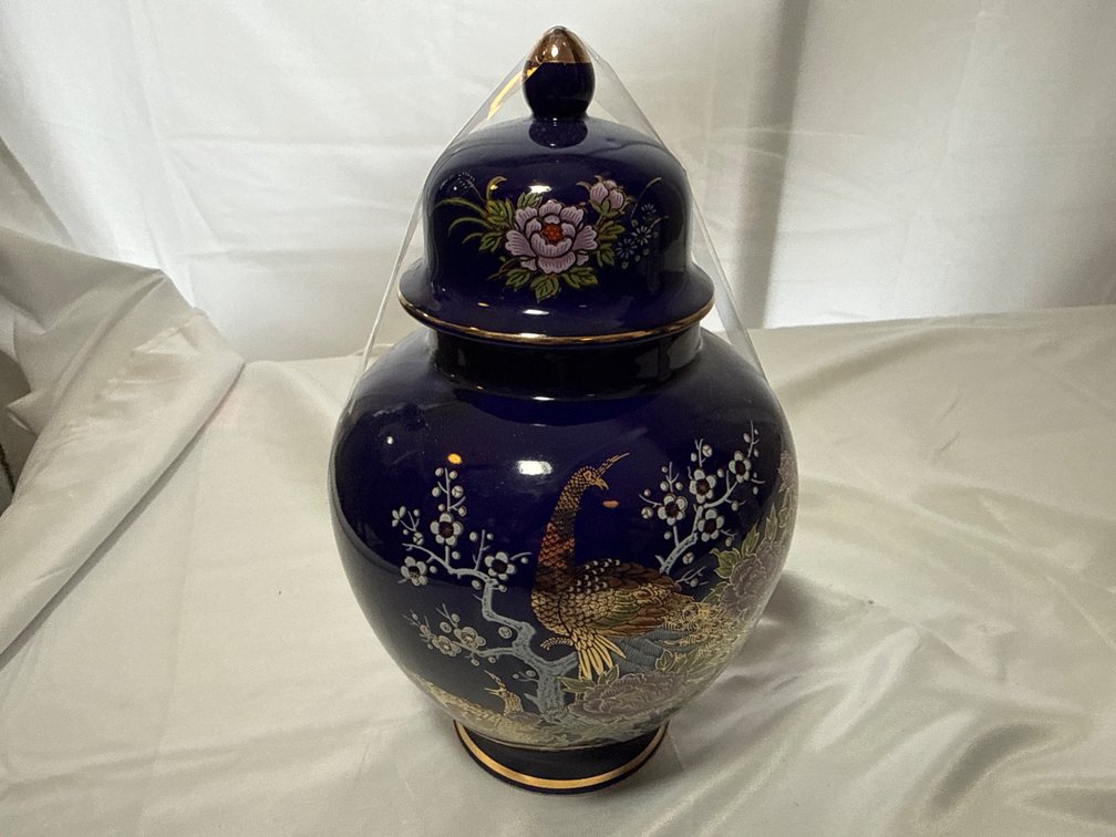 Cobalt Blue Japanese Ginger Jar 8” Tall