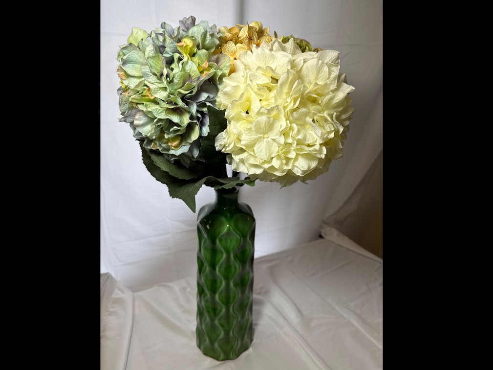 Artificial Flowers in Ceramic Vase