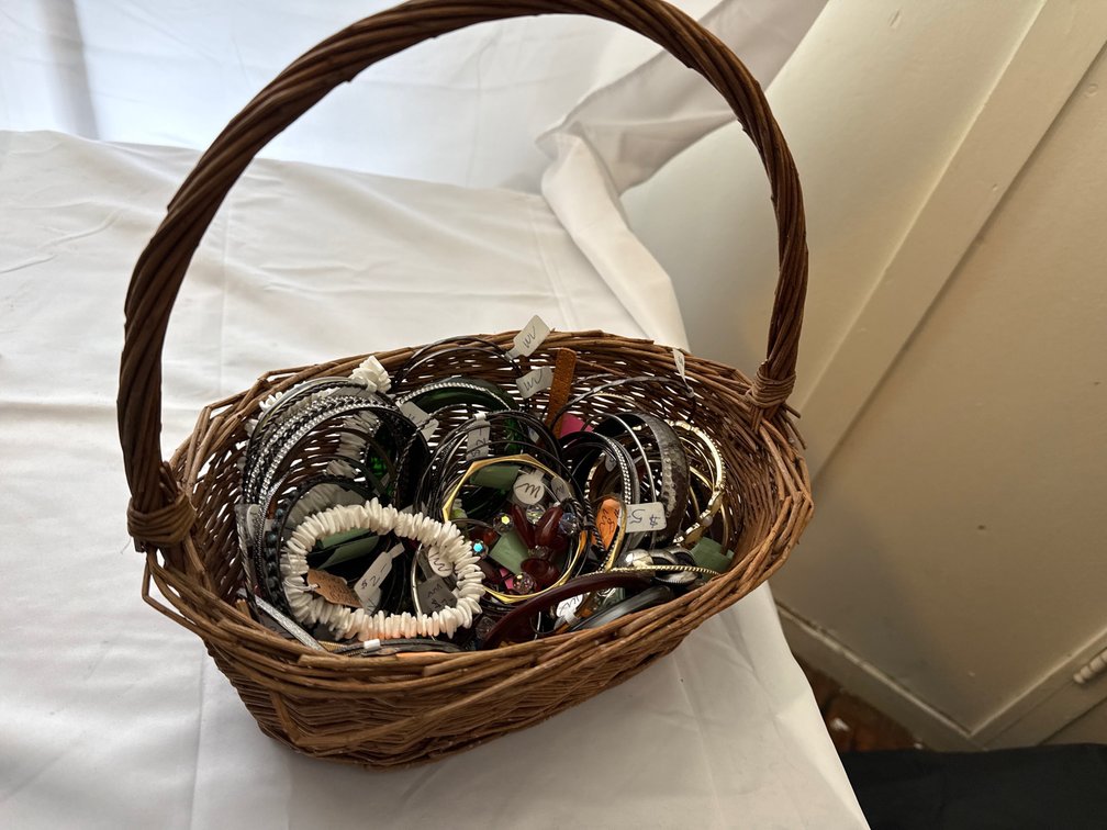 Basket of Assorted Bracelets