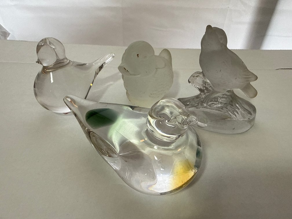 Clear and Frosted Glass Birds