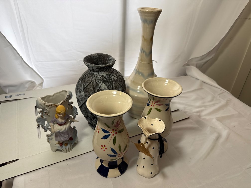 Variety of Vases-Tallest One Measures 15 “ Tall