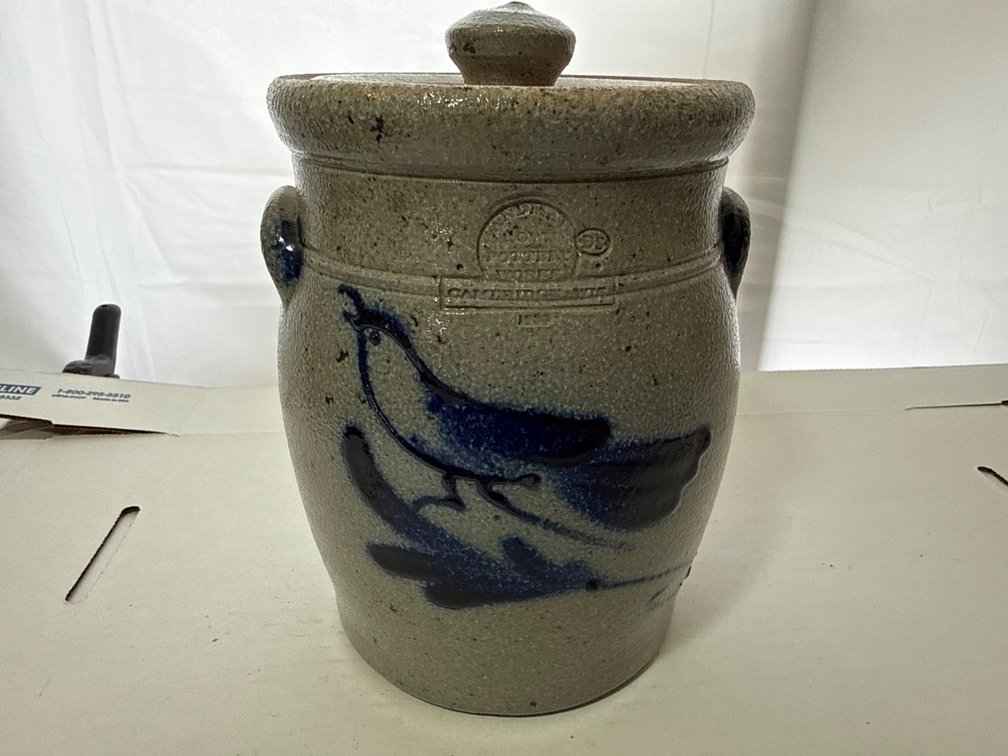 Stoneware Crock with Lid-Unsure of Maker