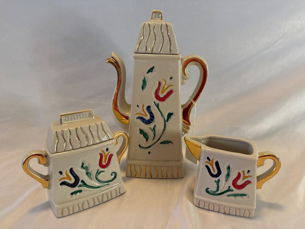 Ceramic Teapot, Creamer and Sugar Jar