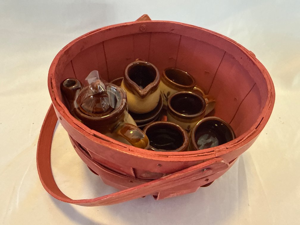 Child’s Tea and Coffee Set in Basket