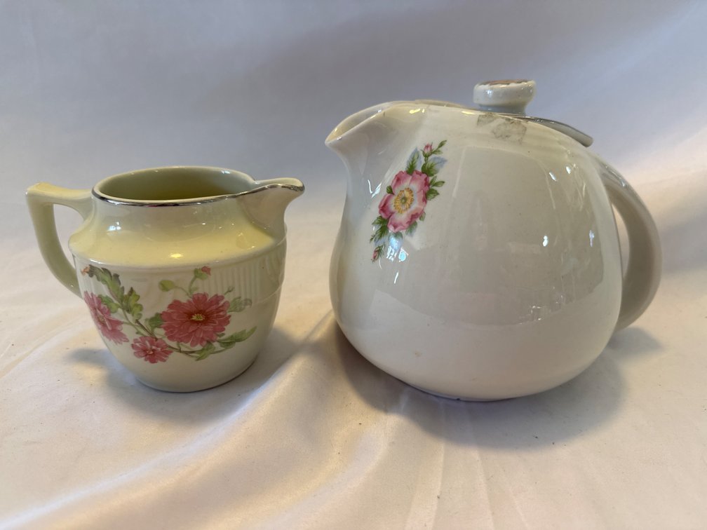 Halls Teapot and Creamer